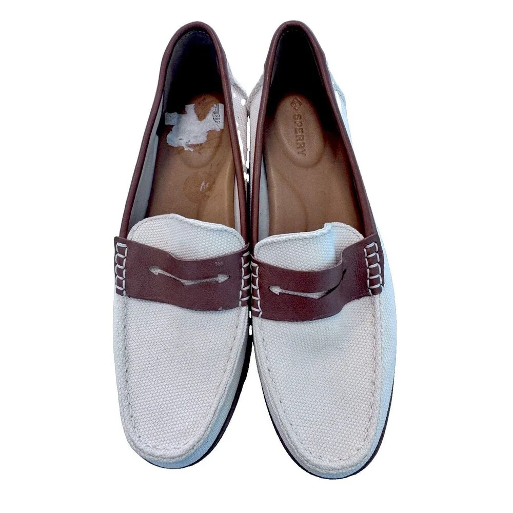 New Sperry Women's Seaport Penny Loafer shoes Ecru 13933949 Ecru Size 9
